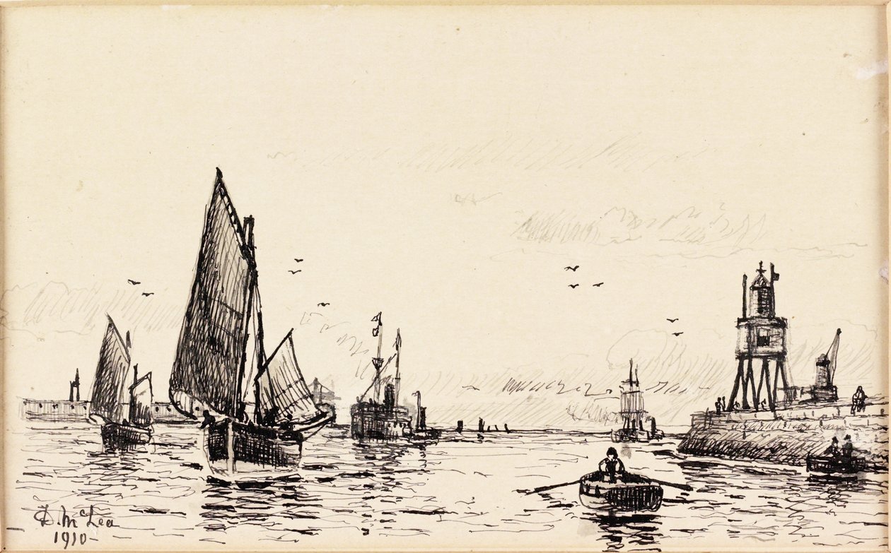 Groyne. South Shields (sort blæk på kort) af Duncan F. McLea