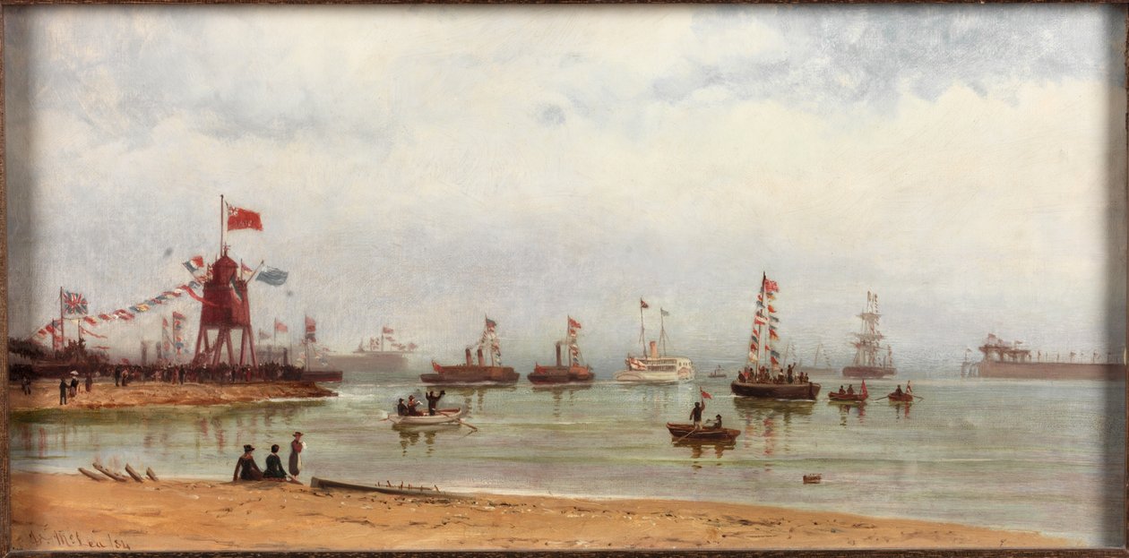 Åbningen af Albert Edward Dock og Port of Tyne, 1884 af Duncan F. McLea