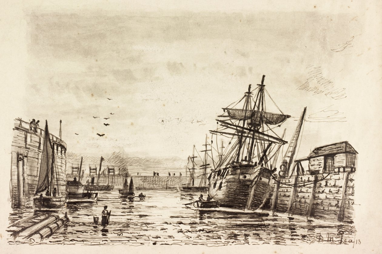 Tyne Dock Gut (blæk på papir) af Duncan F. McLea