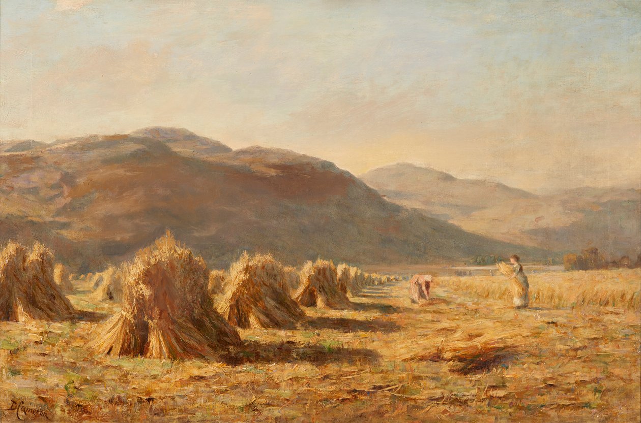 Høst nær Dumyat, Ochil Hills (olie på lærred) af Duncan Cameron