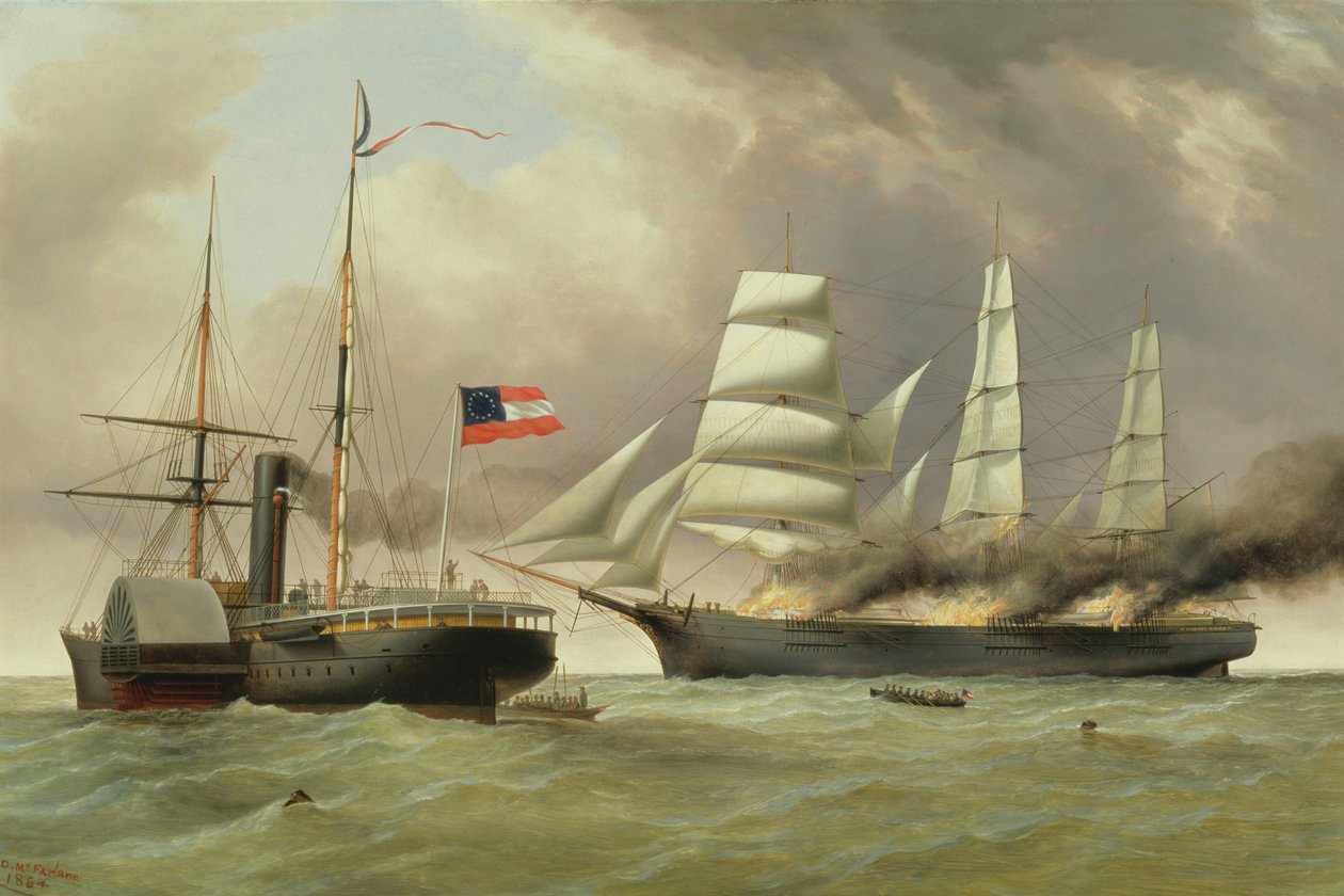 C.S.S. Nashville erobrer og brænder den engelske handelsskib 