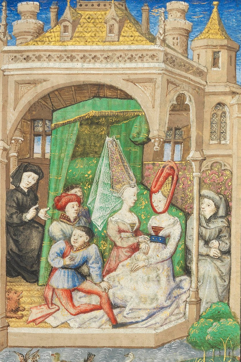 Side fra "La Belle Dame Sans Merci" af Alain Chartier, Paris, begyndelsen af ​​det 15. århundrede af Dunois Master