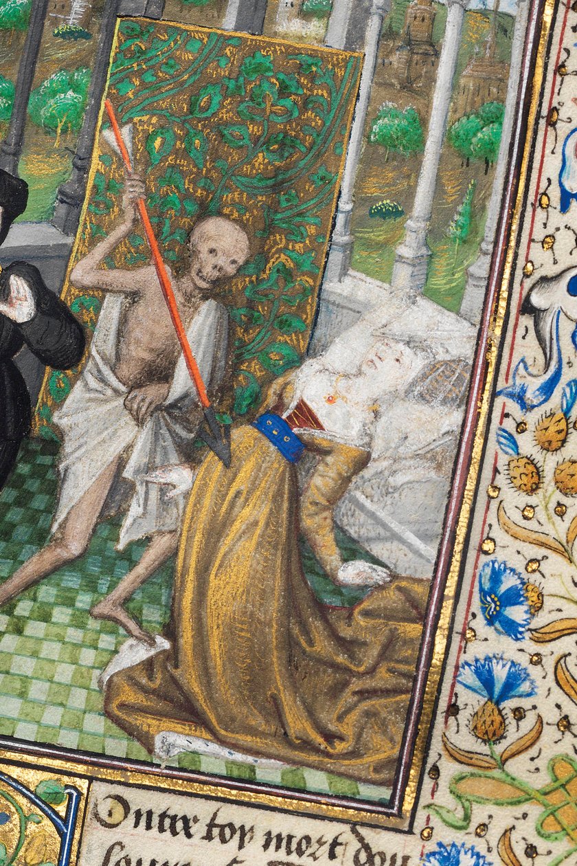 Side fra "La Belle Dame Sans Merci" af Alain Chartier, Paris, begyndelsen af ​​det 15. århundrede af Dunois Master