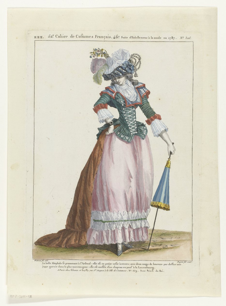 Modes Gallery Galleri for fransk mode og kostumer, 1787. HHH.325: La Belle Omphale af Dupin