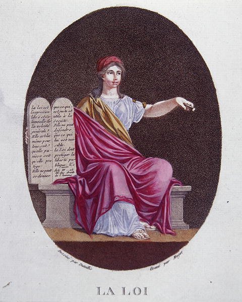 Allegory of Law, ca. 1792 (farvegravering) af Dutaillis (after)