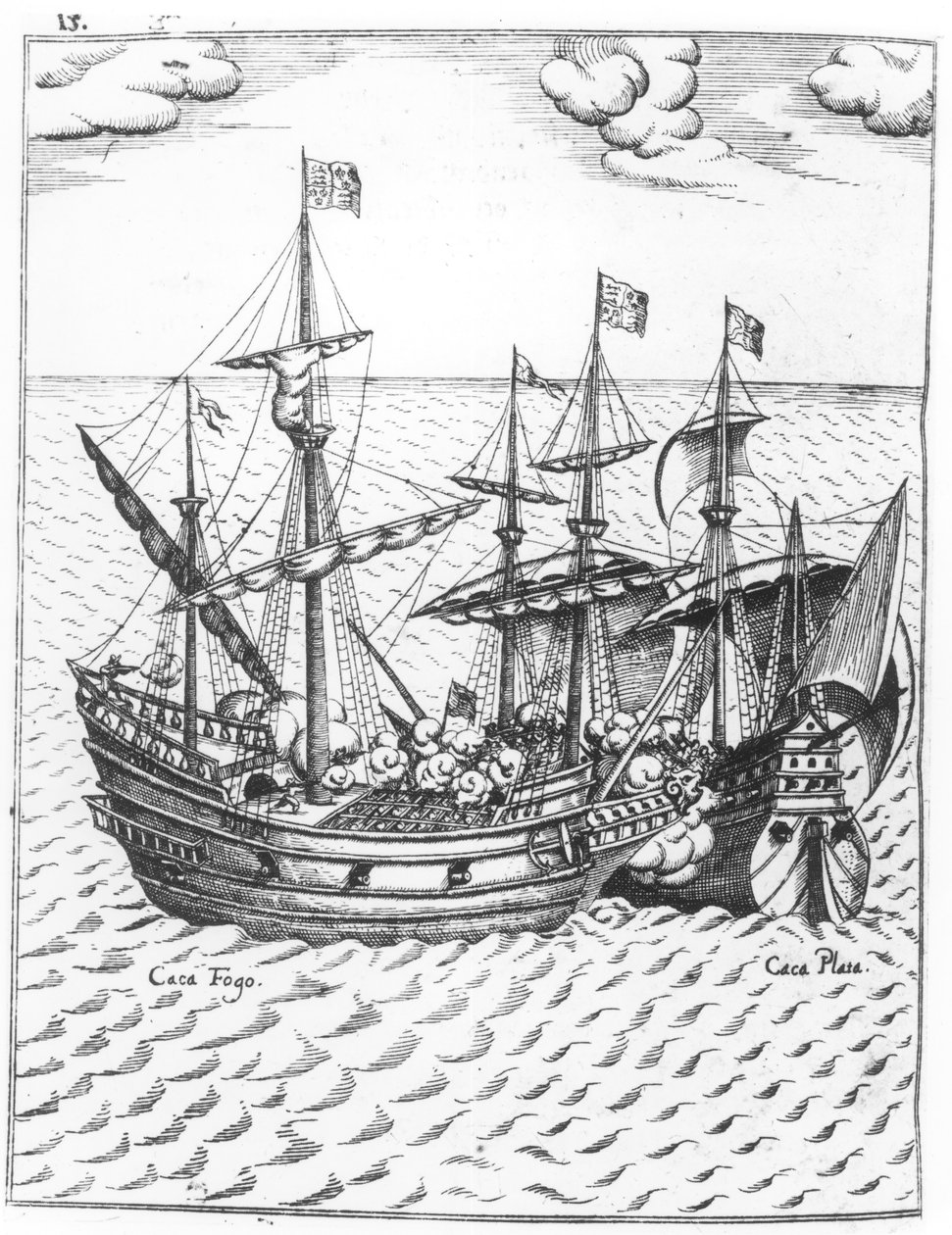 Et spansk skatskib plyndret af Francis Drake (ca.1540-96) i Stillehavet af Dutch School