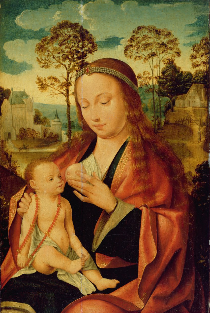 Maria med Kristusbarnet, begyndelsen af det 16. århundrede af Dutch School