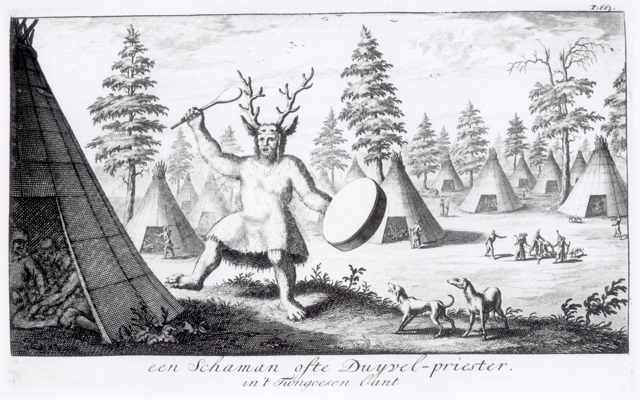 Native American Shaman af Dutch School
