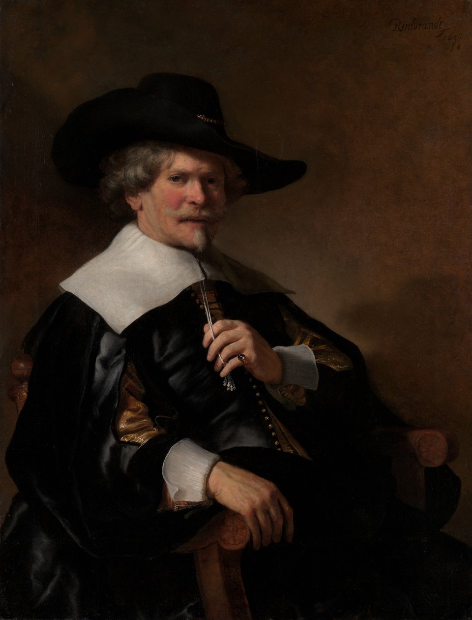 Portræt af en mand, der sidder i en lænestol, ca. 1640-50. af Dutch