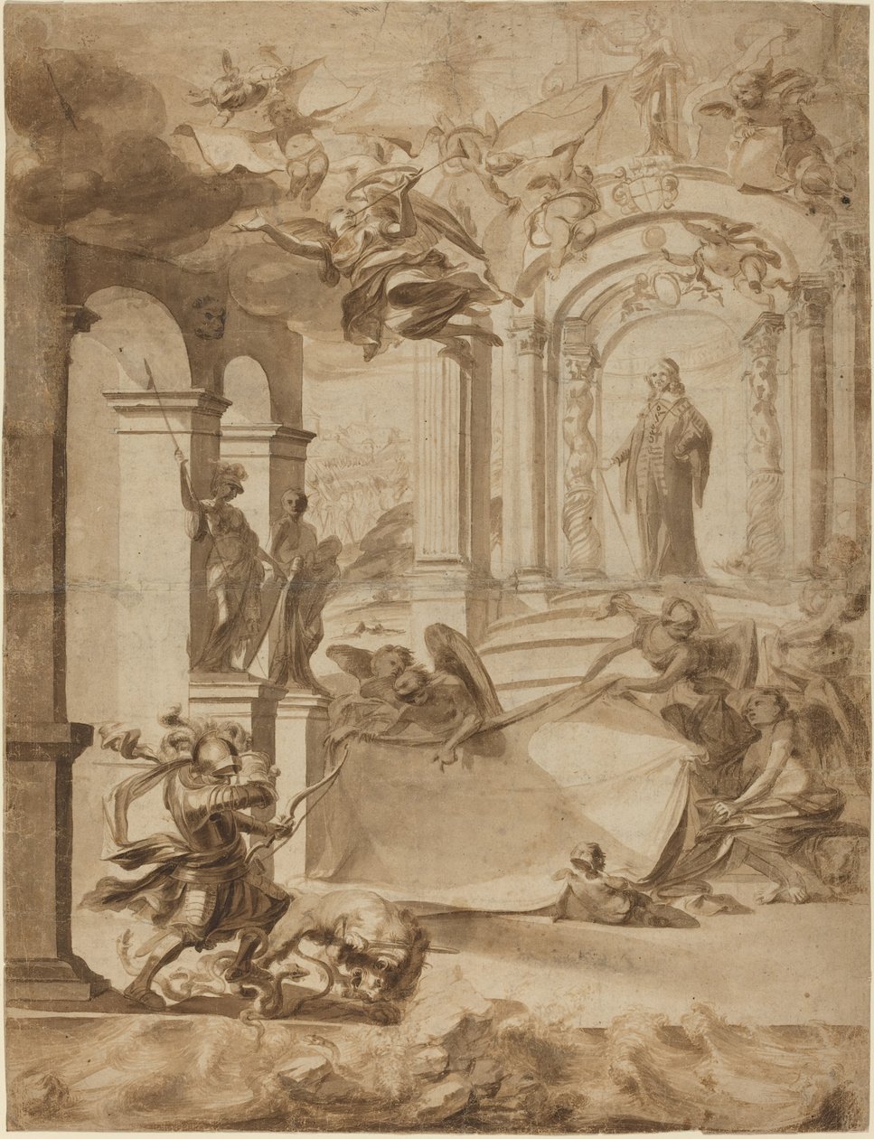 Allegori til ære for en gentleman af Dutch 17th Century