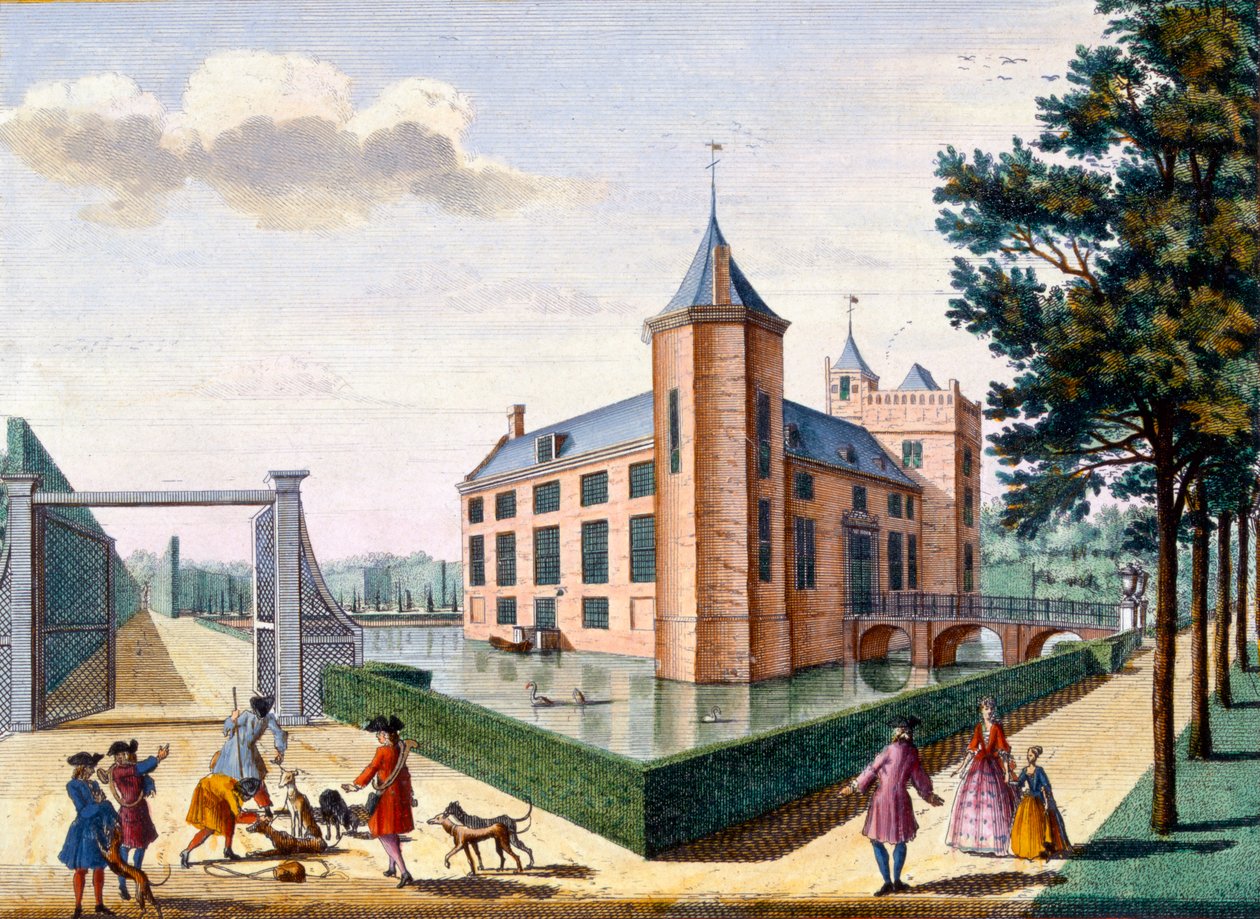 Assumburg Castle, fra Het Zeganpralent Kennemerlant af Hendrick de Leth og Matthias Brouerius Van Nidek, udgivet ca. 1700-1730 af Dutch School