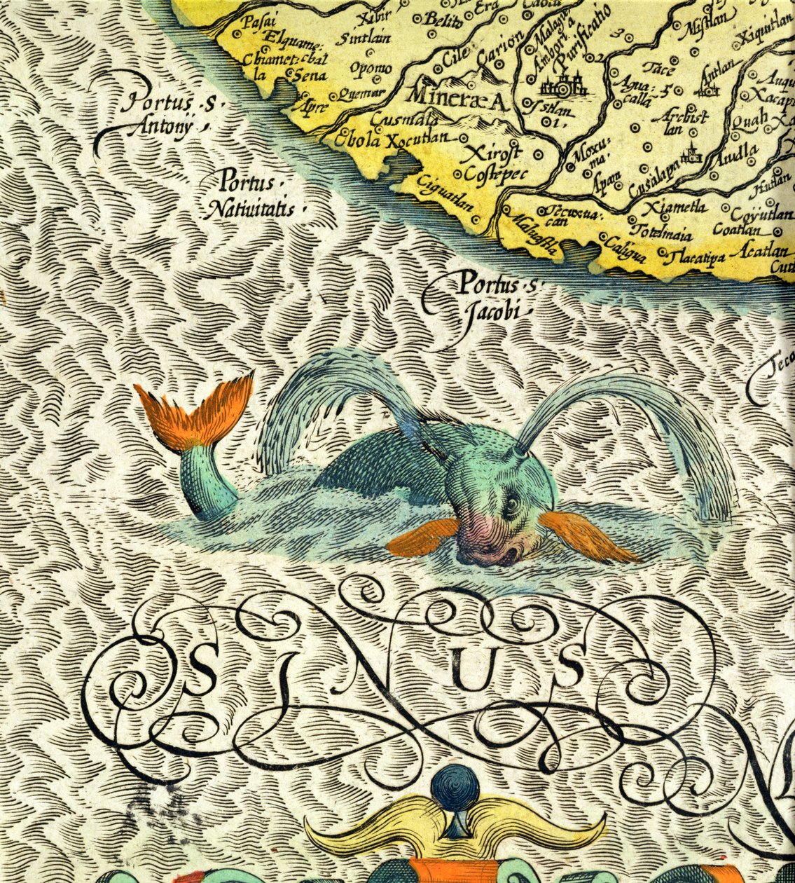 C.3.c.8 Søuhyre, detalje fra side 369-70 i Mercators 
