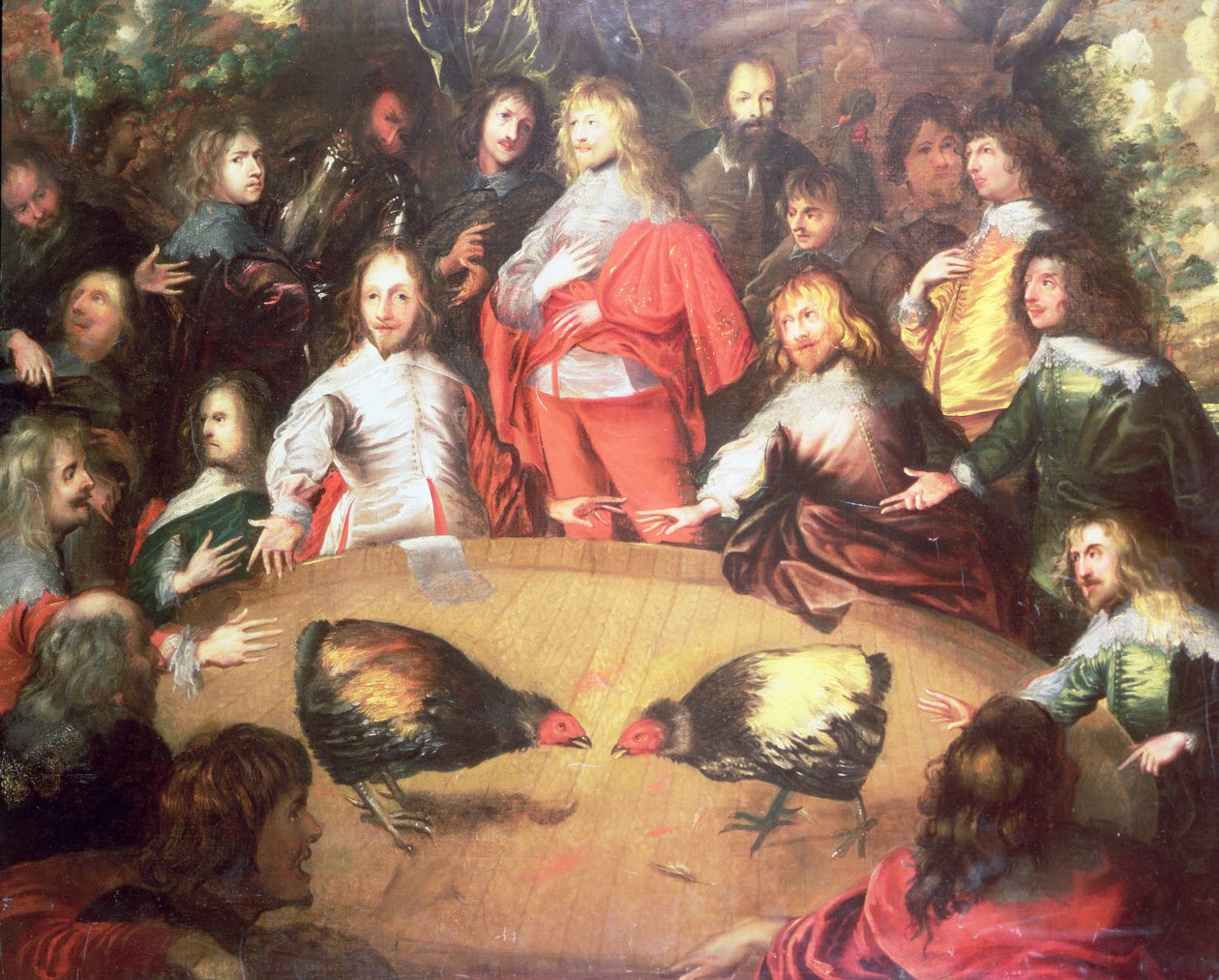 Charles I til en hanekamp af Dutch School
