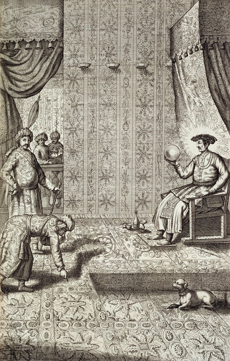 Kinesiske ambassadører til en indisk hersker, fra Kina Illustreret af Athanasius Kircher (1601-80) 1667 af Dutch School