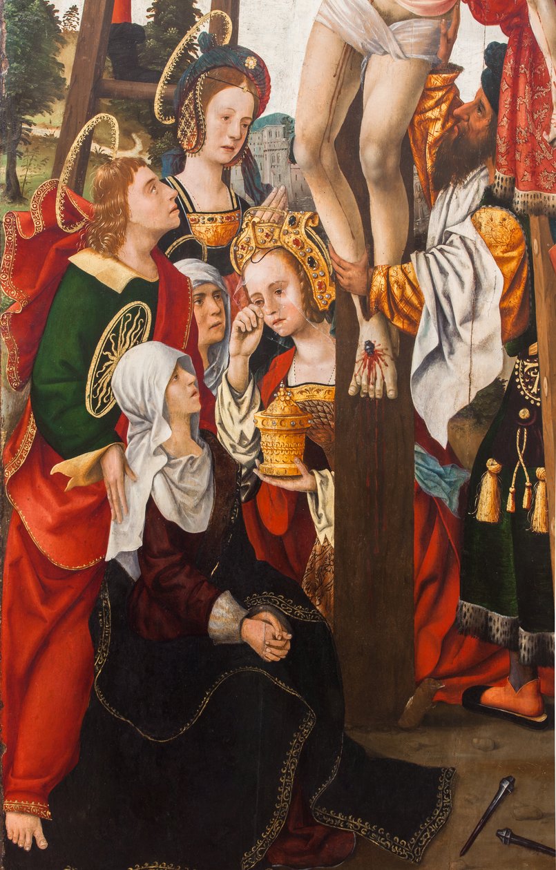 Nedstigning fra korset,1520 (olie på lærred) af Dutch School