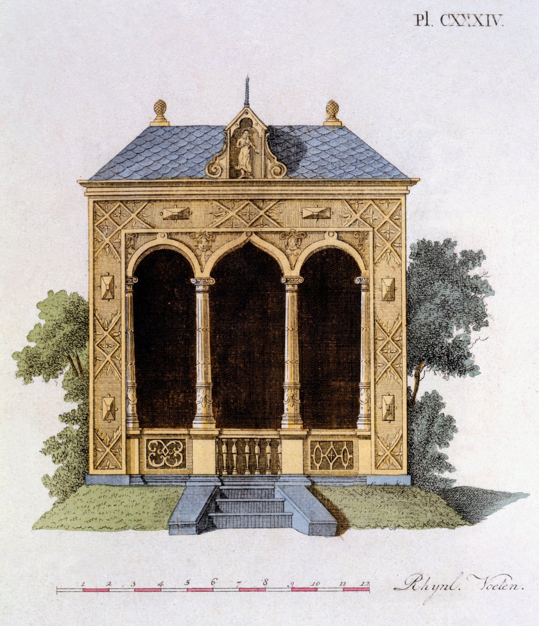 Design fra Magazine of Garden Gems af G. van Laar, udgivet 1802 af Dutch School