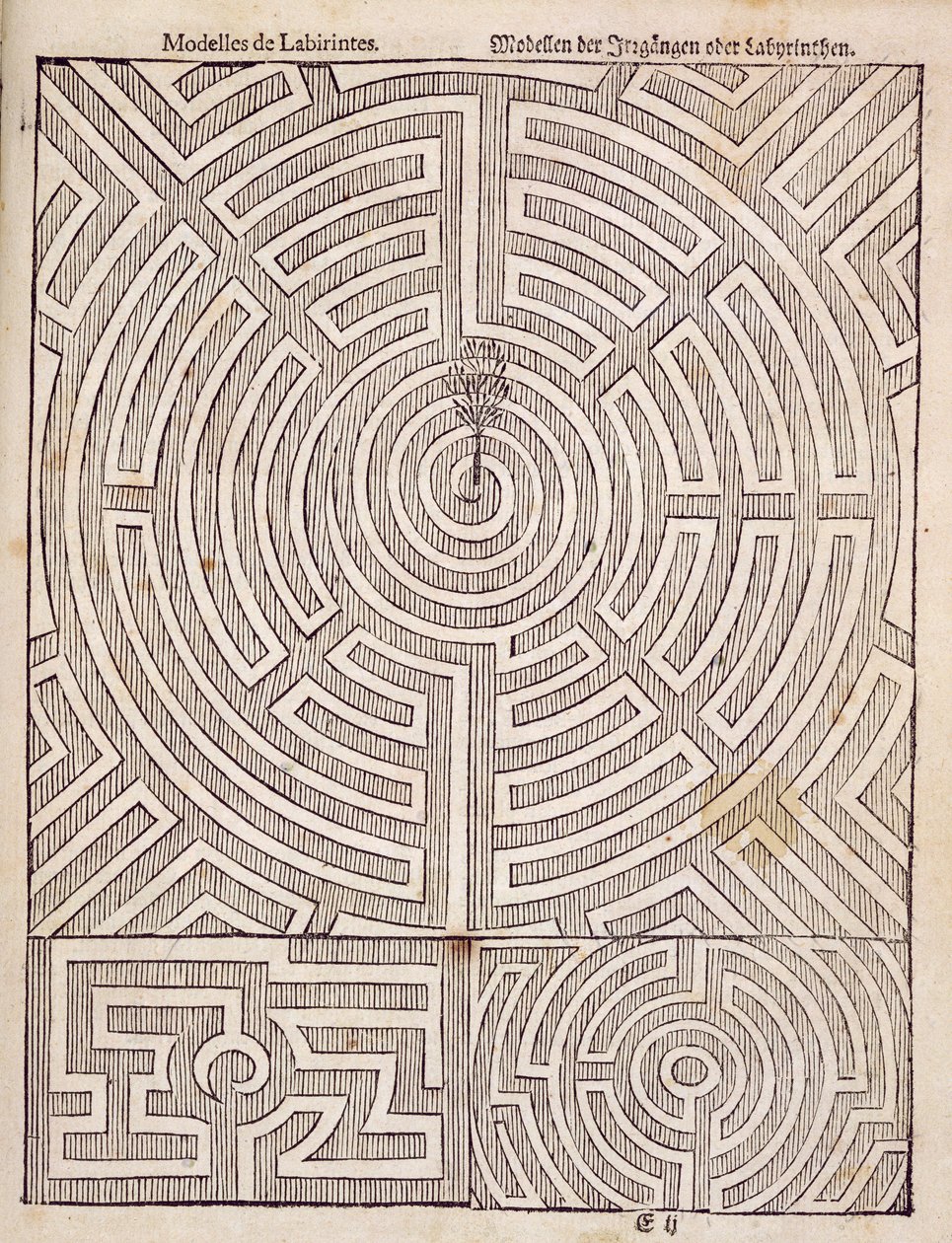 Design til labyrinter, fra The Dutch Gardener af Johann van der Groen, udgivet 1699 af Dutch School