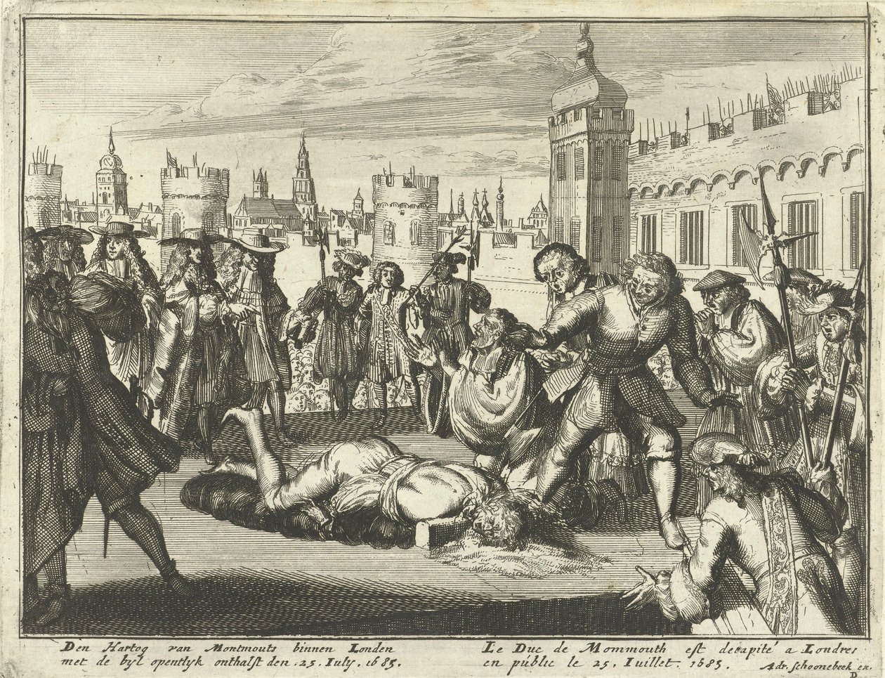 Henrettelse af hertugen af Monmouth, 15. juli 1685 radering. af Dutch School