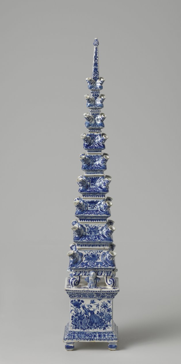 Blomsterpyramide, ca. 1710-20 (fajance) af Dutch School