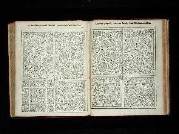Parterres i fransk stil, fra "The Dutch Gardener" af Johann van der Groen, udgivet 1699 (stik) (se også 171922 af Dutch School