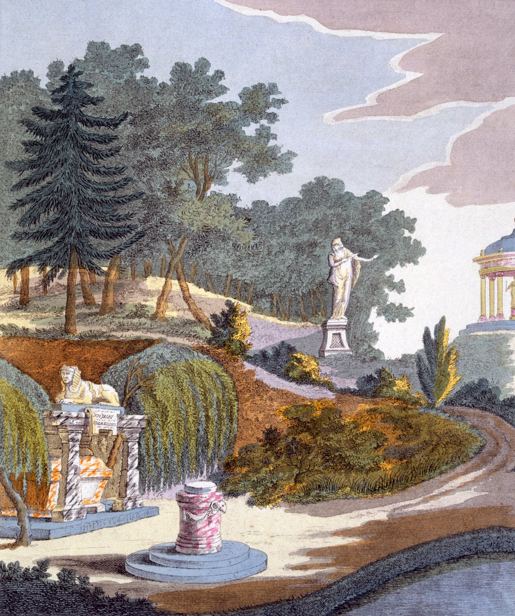 Havedekorationer, fra Magazine of Garden Gems af G. van Laar, udgivet 1802 af Dutch School
