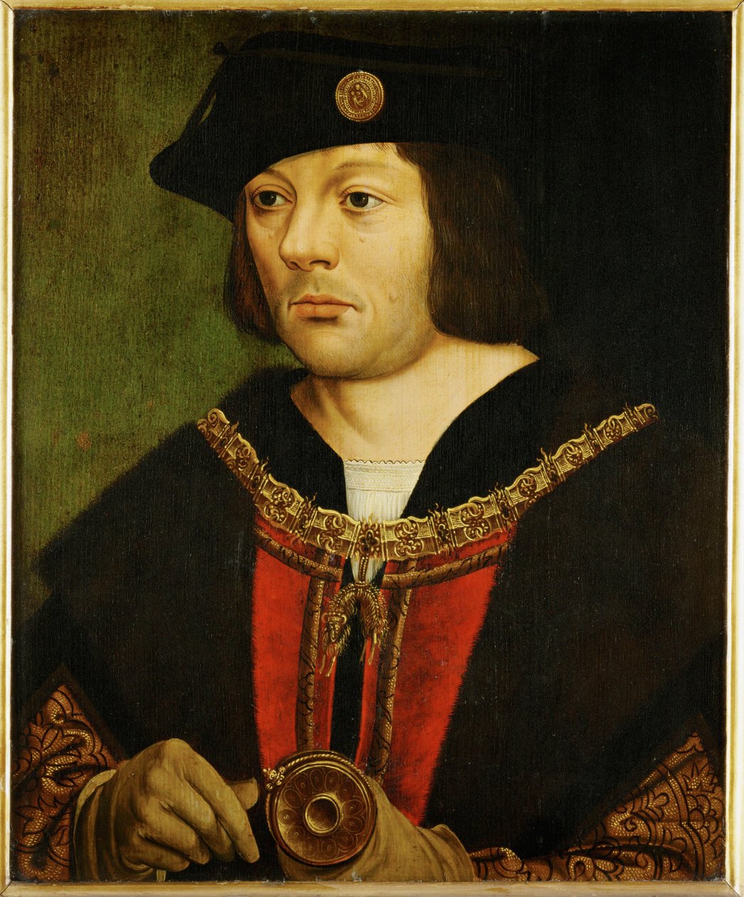 Guillaume III de Croy, herre af Chievres, indflydelsesrig rådgiver for Philip le Beau, søn af kejser Maximilian, lærer ... af Dutch School