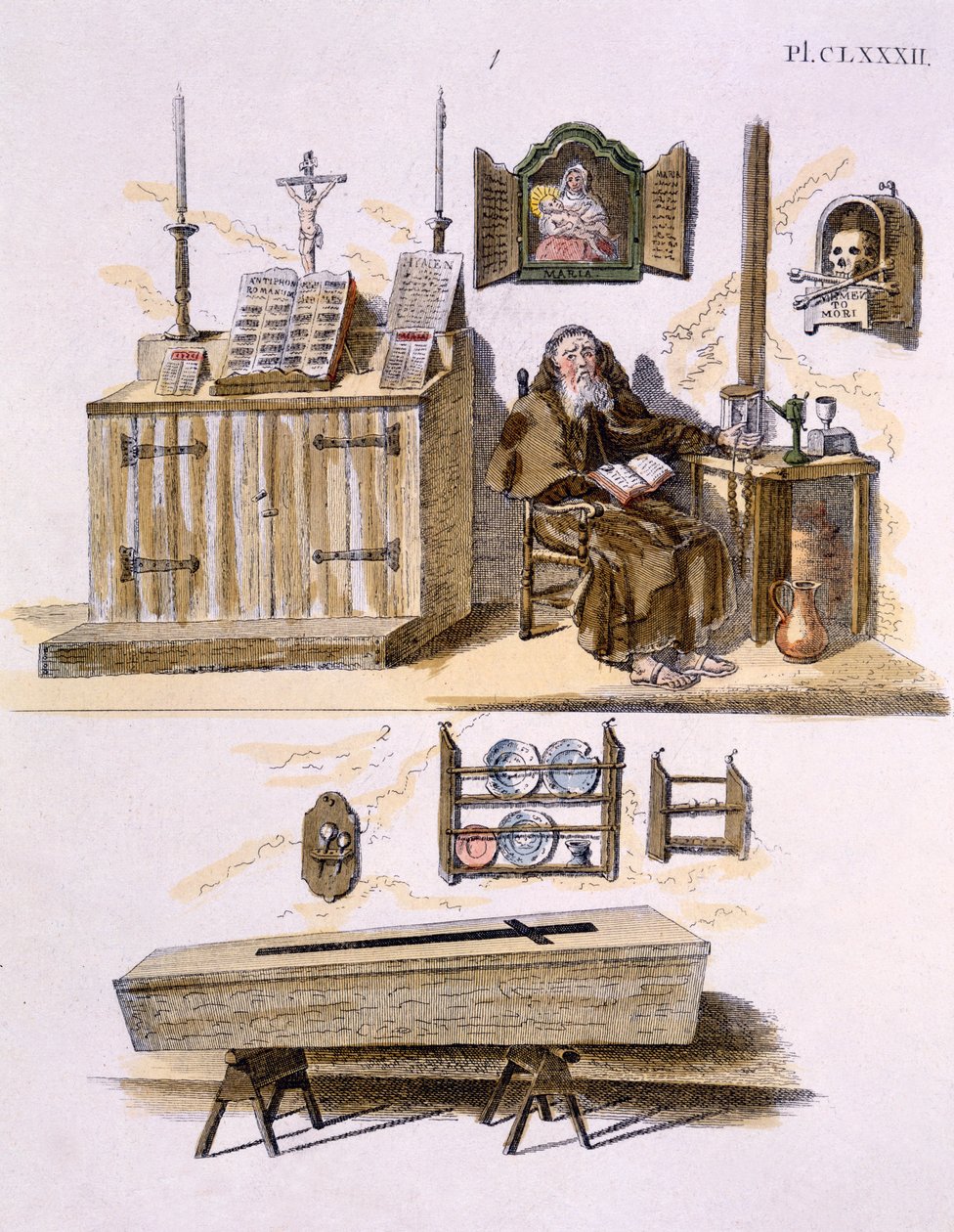 Illustration fra Magazine of Garden Gems af G. van Laar, udgivet 1802 af Dutch School