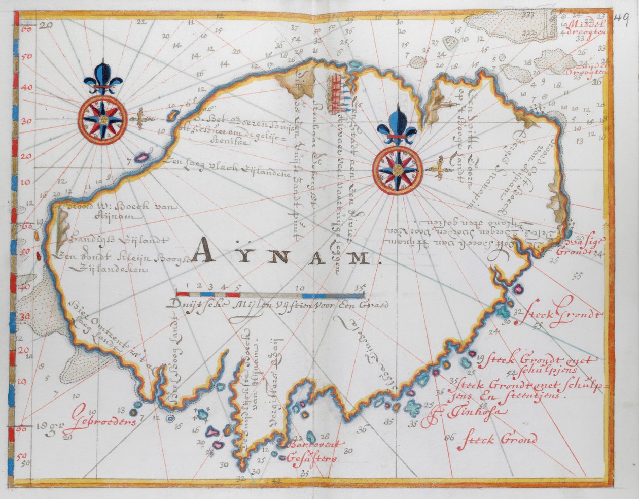 Øen Aynam (Hainan), nær SW, Kinas kyst. af Dutch School