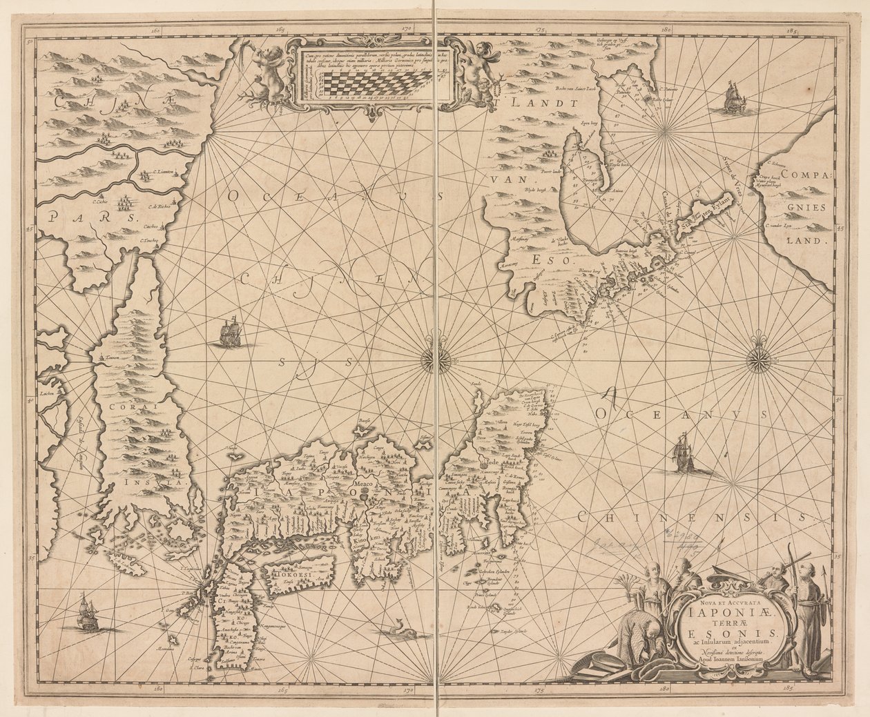 Kort over Japan, en ny og nøjagtig beskrivelse af Japan, landet Eson og de tilstødende øer fra den sneklædte opdagelse af Dutch School