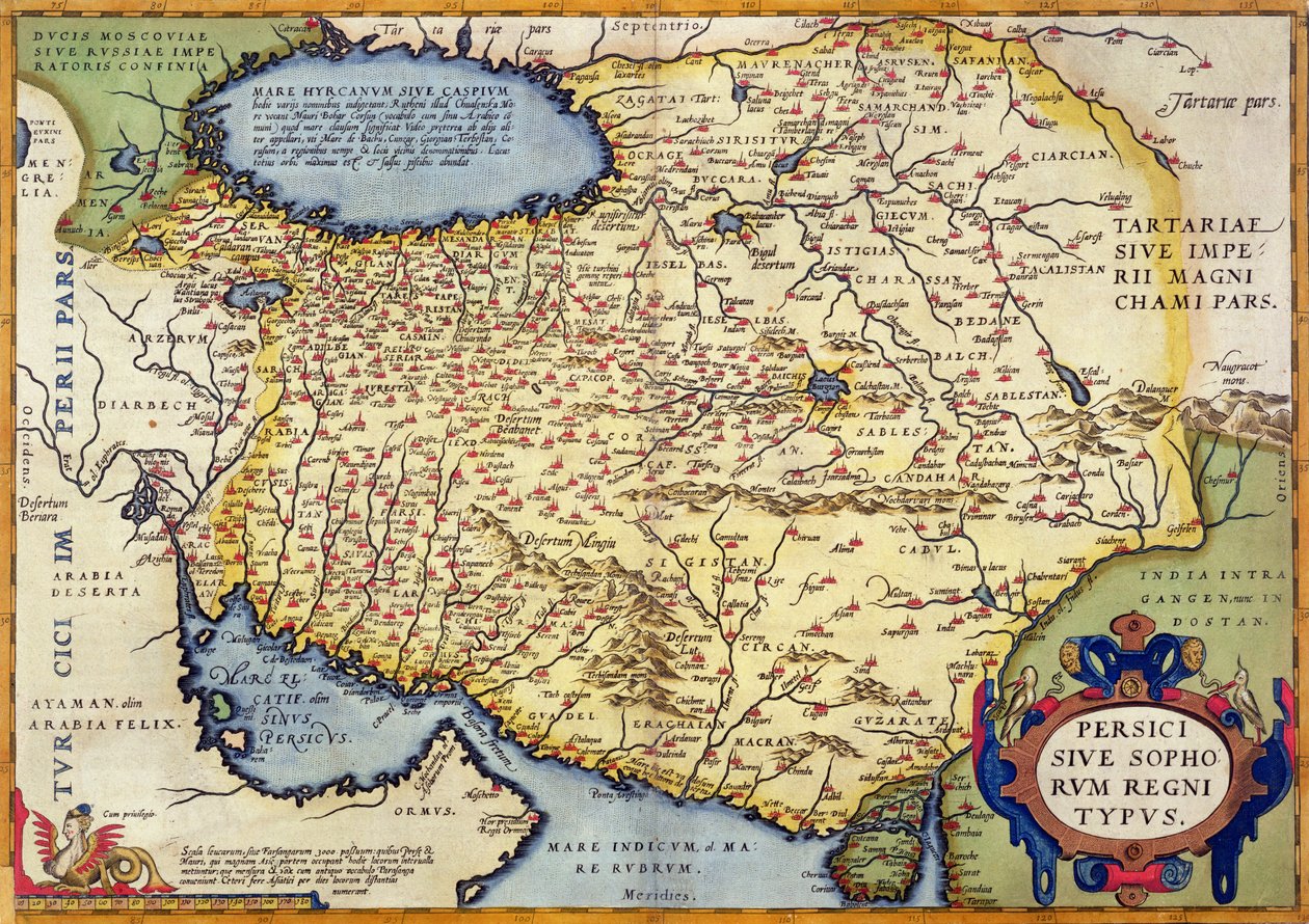 Kort over Persien, fra Theatrum Orbis Terrarum, pub. af Abraham Ortelius (1527-98) Antwerpen, ca. 1590 af Dutch School