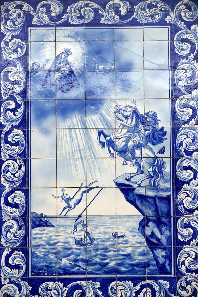 Mirakel af Vor Frue af Nazare. Vor Frue af Nazare Kirke (Largo Nossa Senhora da Nazare). Portugal. af Dutch School