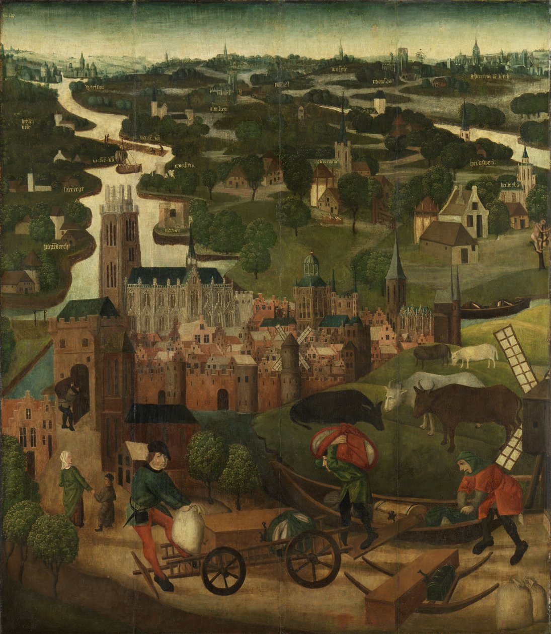 St Elizabeth Flood af Master of the Holy Elisabeth panels c.1490-5 af Dutch School