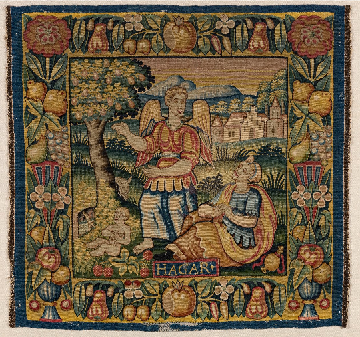 Gobelin, Hagar og Ishmael, fremstillet i Amsterdam, Holland eller Hamborg, Tyskland, begyndelsen af det 17. århundrede (tæppe) af Dutch School