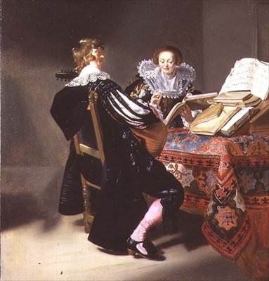 Lutespilleren (panel) af Dutch School