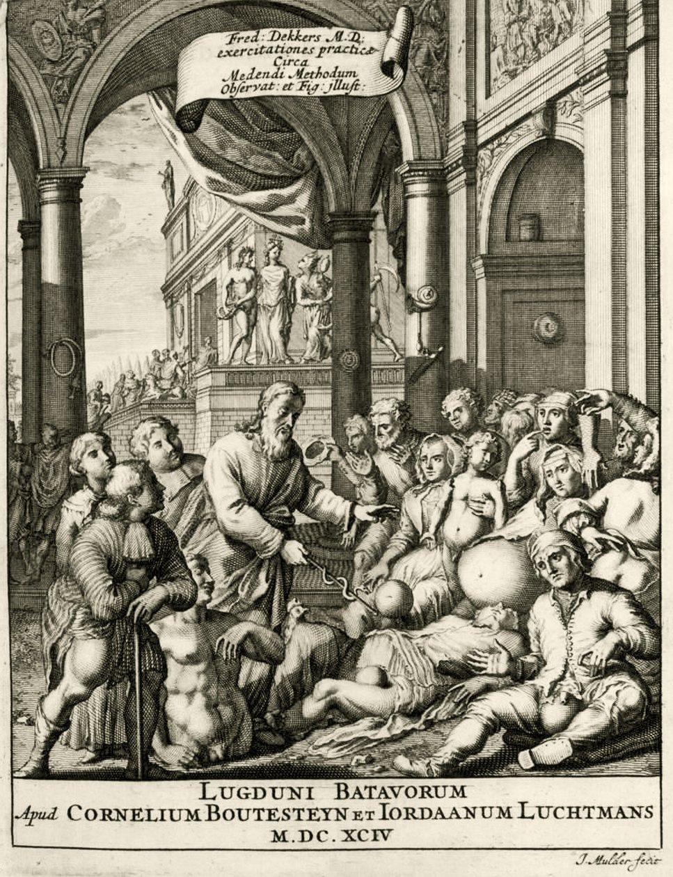 Titelblad fra The Practice of Medicine af Frederik Dekkers, 1694 af Dutch School
