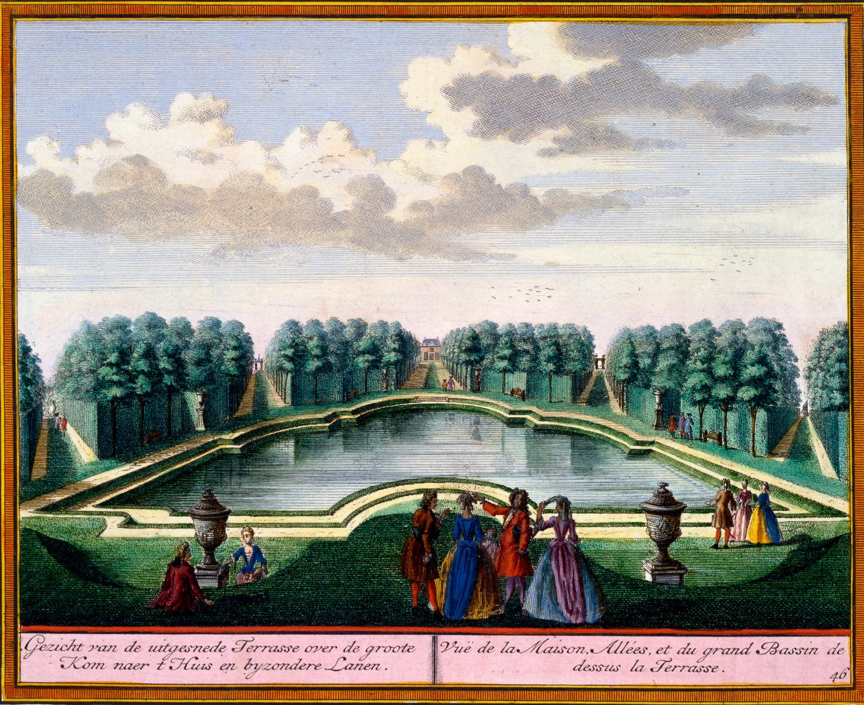 Udsigt fra Het Zeganpralent Kennemerlant af Hendrick de Leth og Matthias Brouerius Van Nidek, udgivet ca. 1700-30 af Dutch School