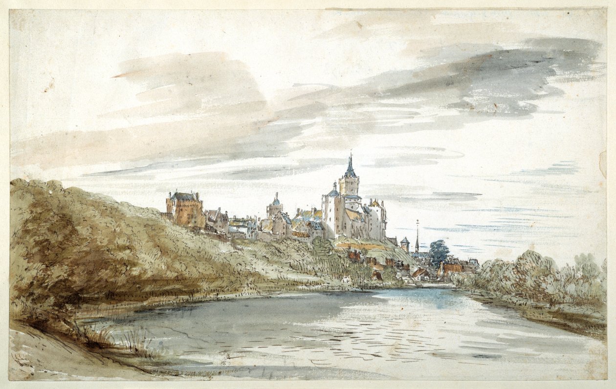 Udsigt over Cleves, slutningen af det 17. århundrede (pen og brunt blæk med akvarel og kropsfarve på papir) af Dutch School