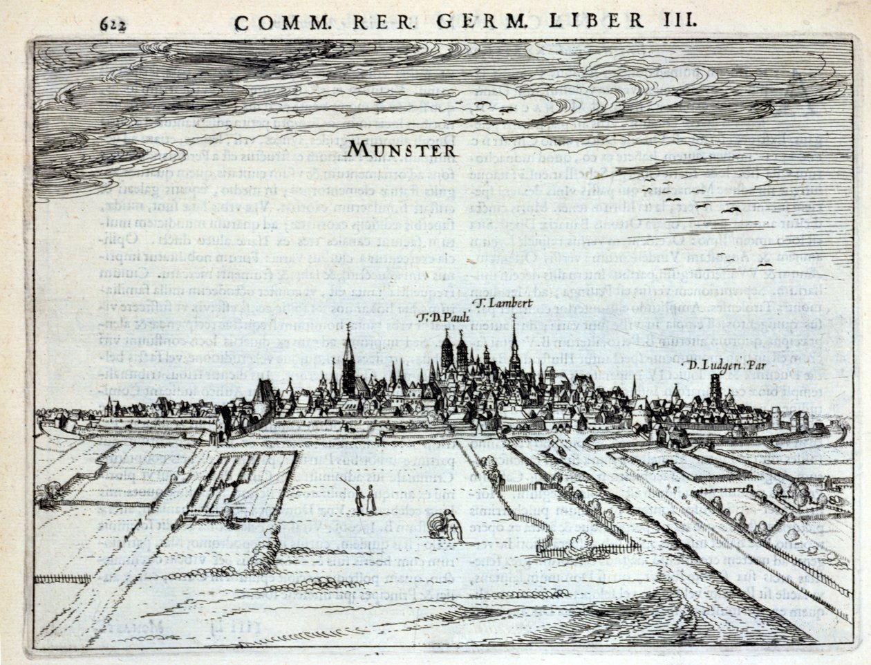 Udsigt over byen Munster, fra Rerum Germanicarum, af P. Bertin, Amsterdam 1616 af Dutch School