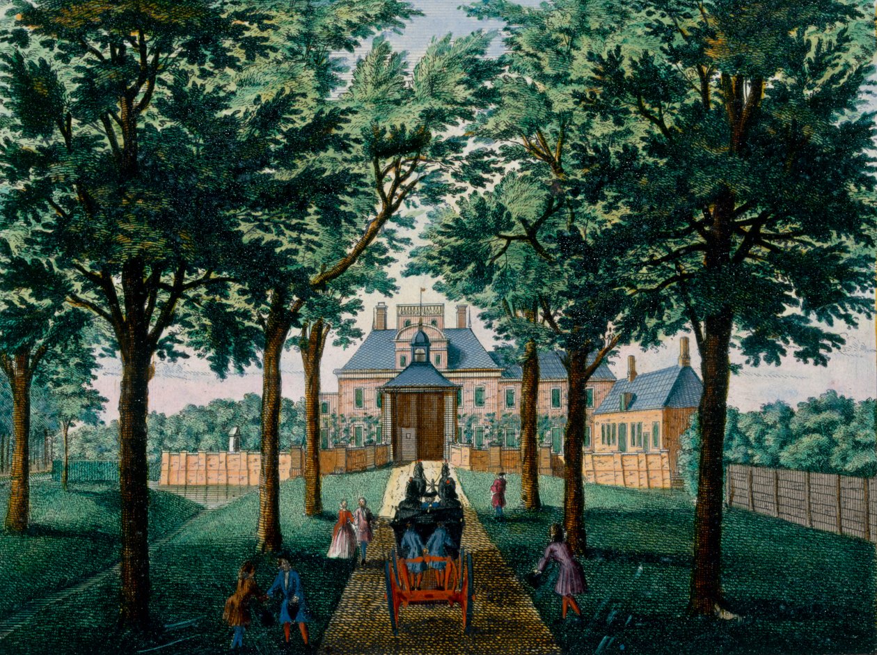 Westerhout House, fra Het Zeganpralent Kennemerlant af Hendrick de Leth og Matthias Brouerius Van Nidek, udgivet ca. 1700-1730 af Dutch School
