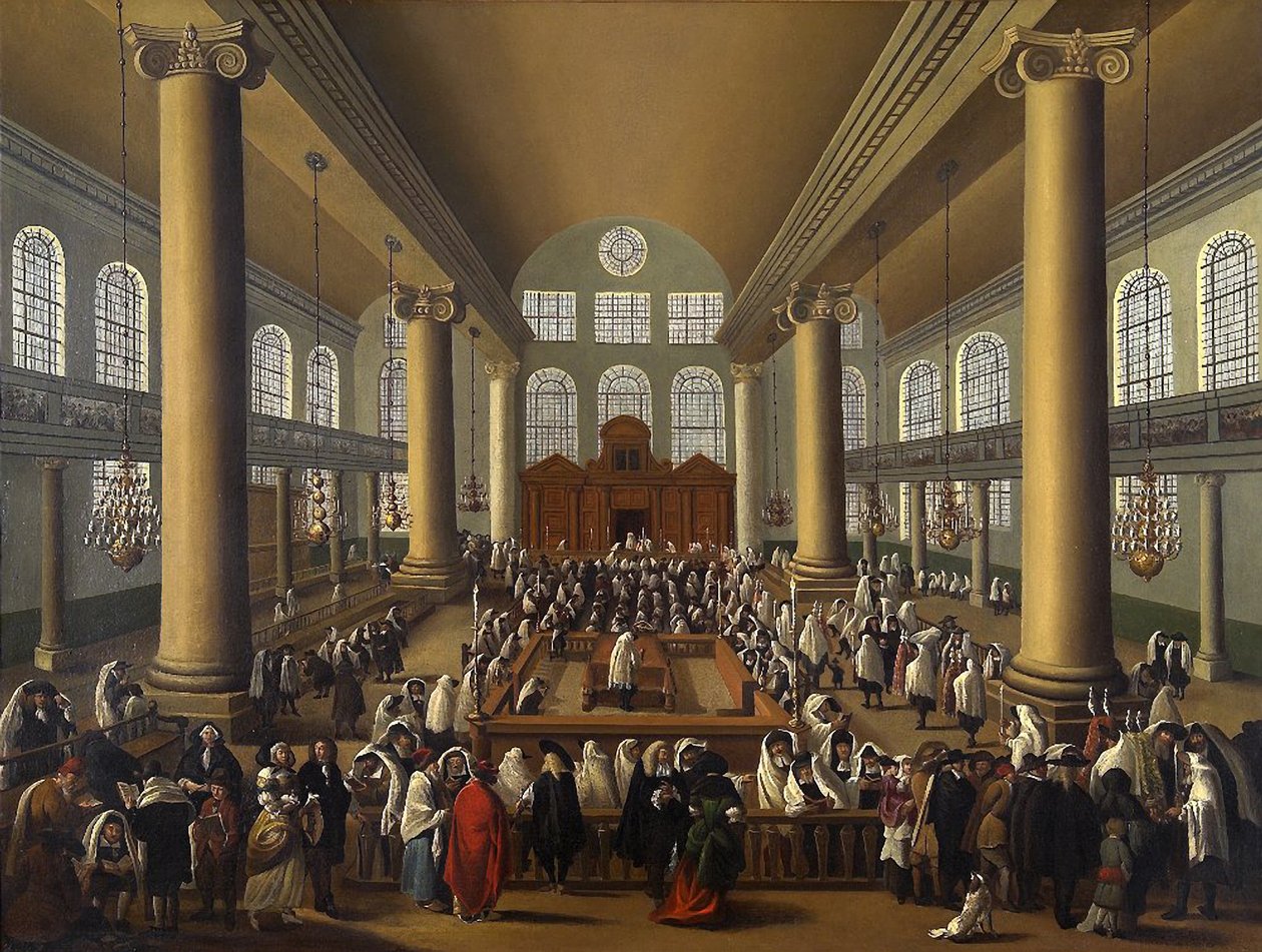 Den portugisiske synagoge, Amsterdam af Dutch School Dutch School