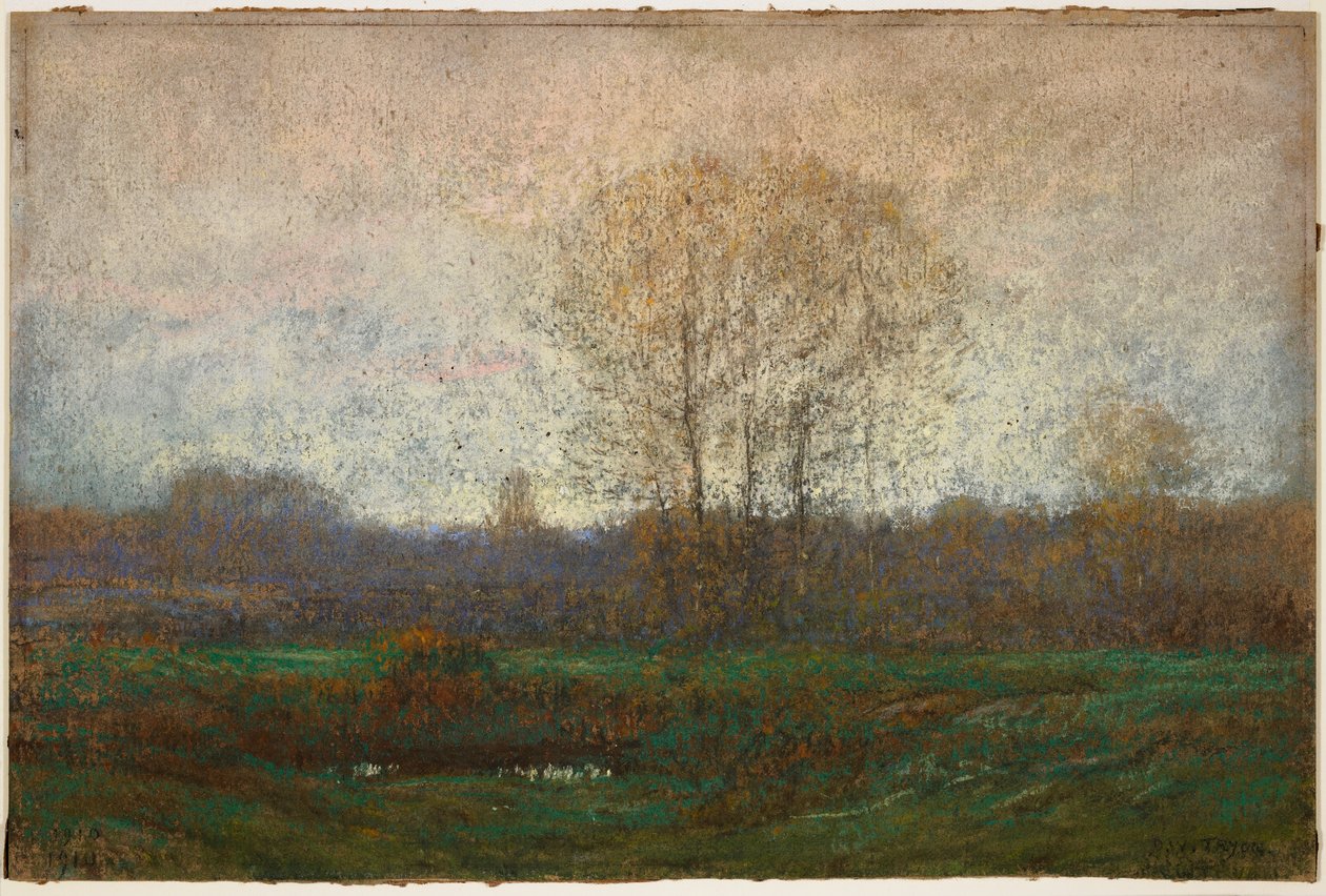 Landskab, 1910 (pastel) af Dwight William Tryon