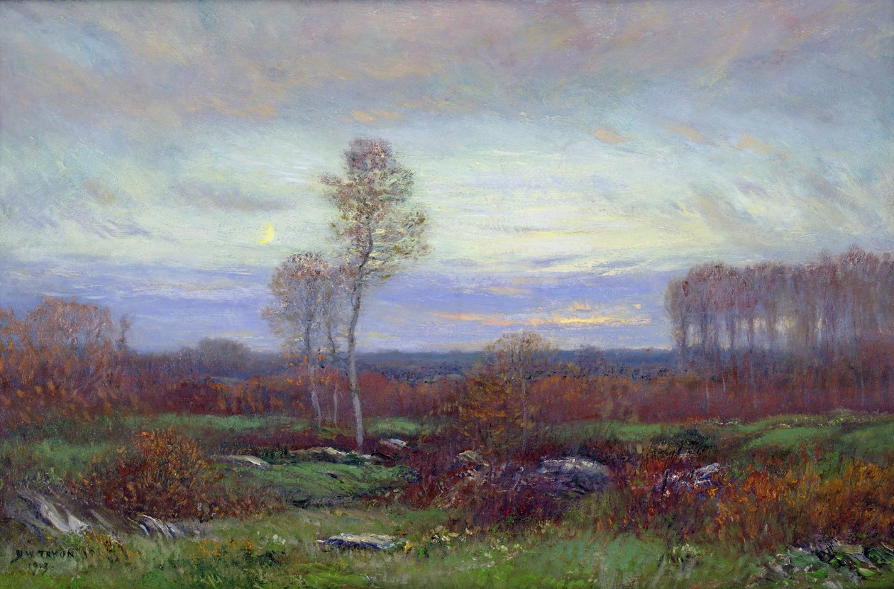 Efterårsaften (olie på lærred) af Dwight William Tryon