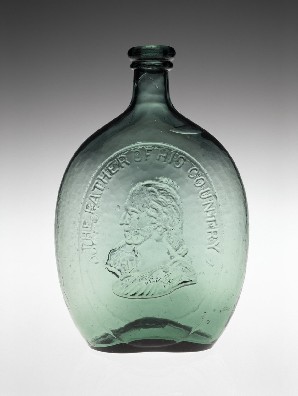 Figurkolbe, ca. 1848 (blyfrit glas) af Dyottville Glass Works