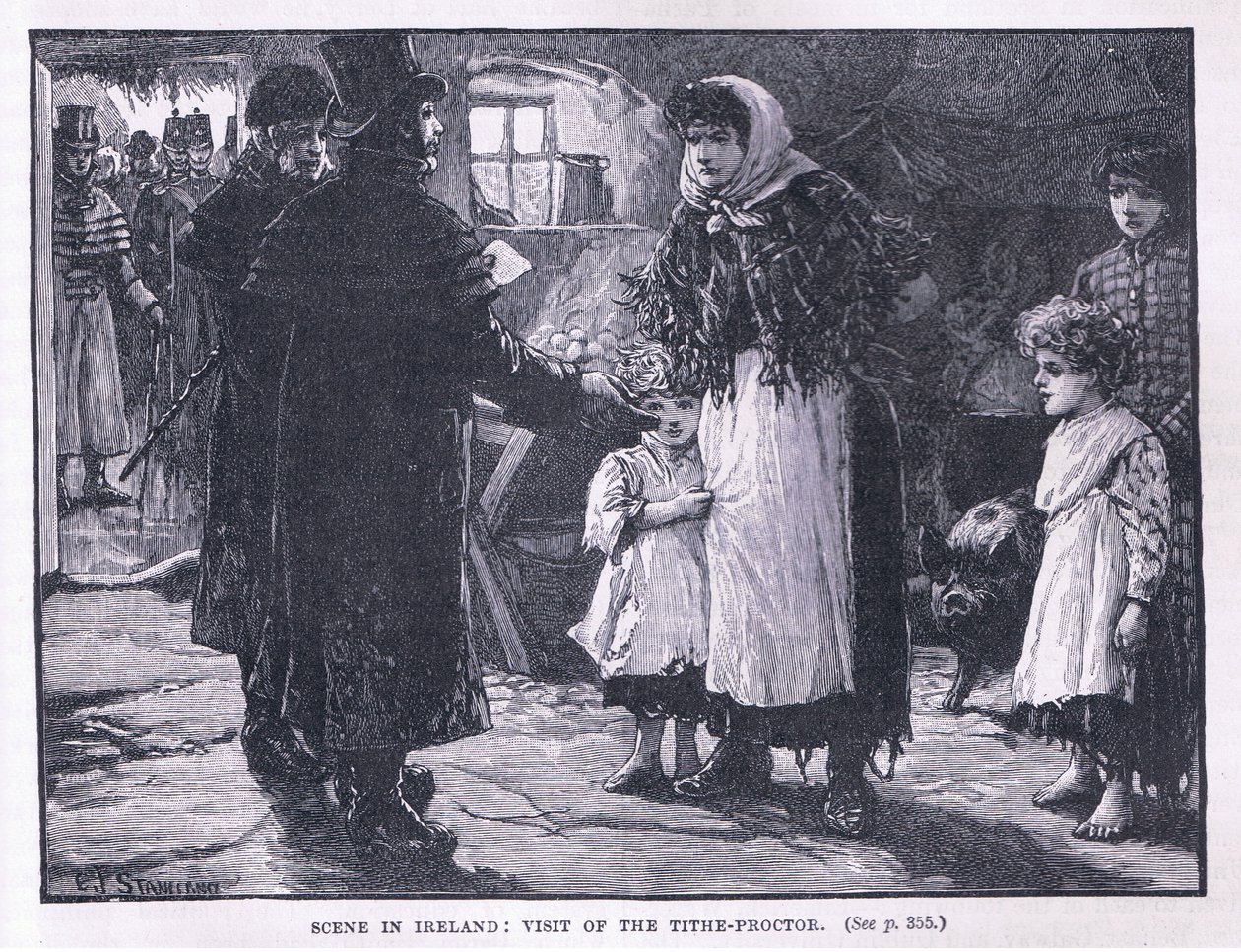 Scene i Irland: besøg af Tithe Proctor AD 1832 af E. F. Stanbury