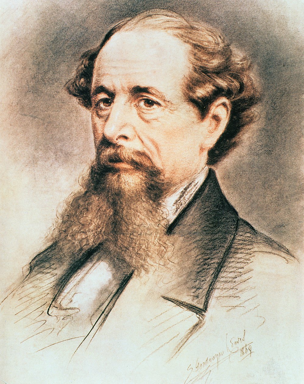 Portræt af Charles Dickens, 1869 af E. Goodwyn Lewis