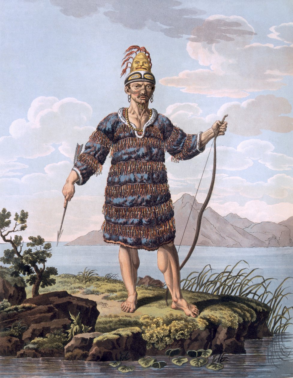 Indbygger på Renard-øerne, Papua Ny Guinea, 1812-13 af E. Karnejeff