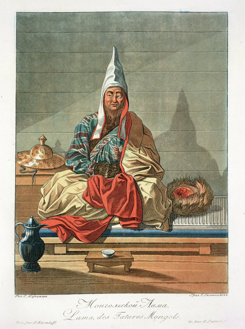 Lama af de mongolske tartarer, indgraveret af Jegor Skotnikoff (1782-1843) af E. Karnejeff