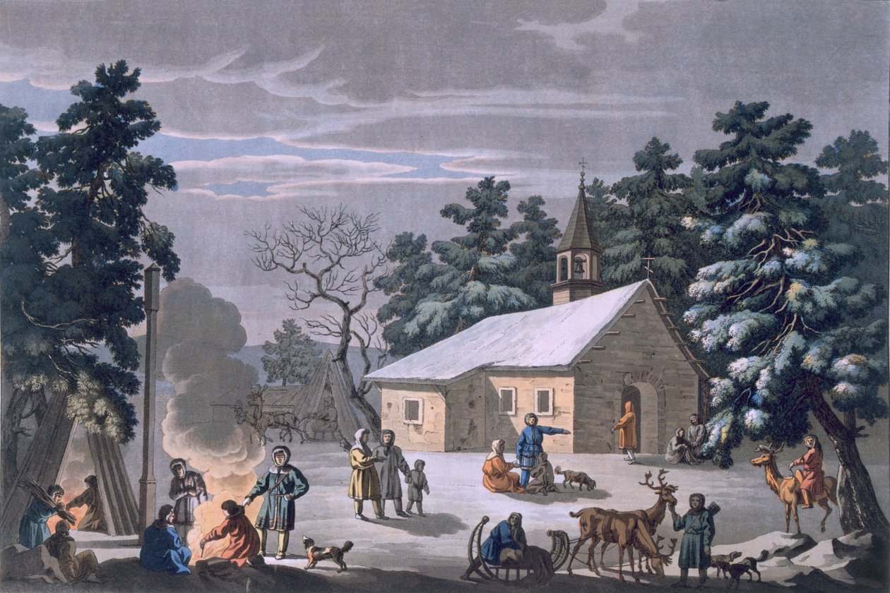 Samojeder ved et natligt marked i Obdorsk, 1812-13 af E. Karnejeff