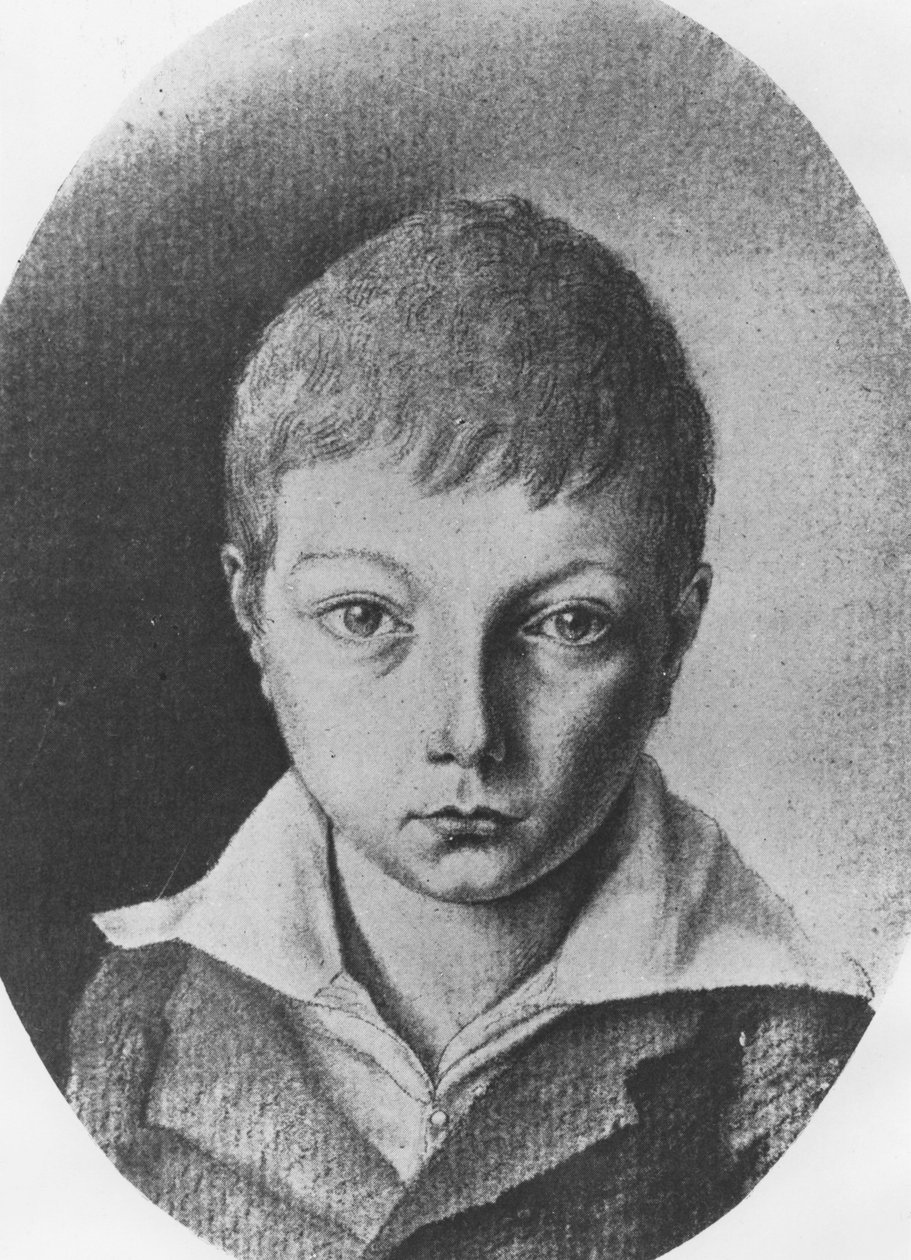 Portræt af Charles Augustin Sainte-Beuve, 9 år af E. de Bonnieres