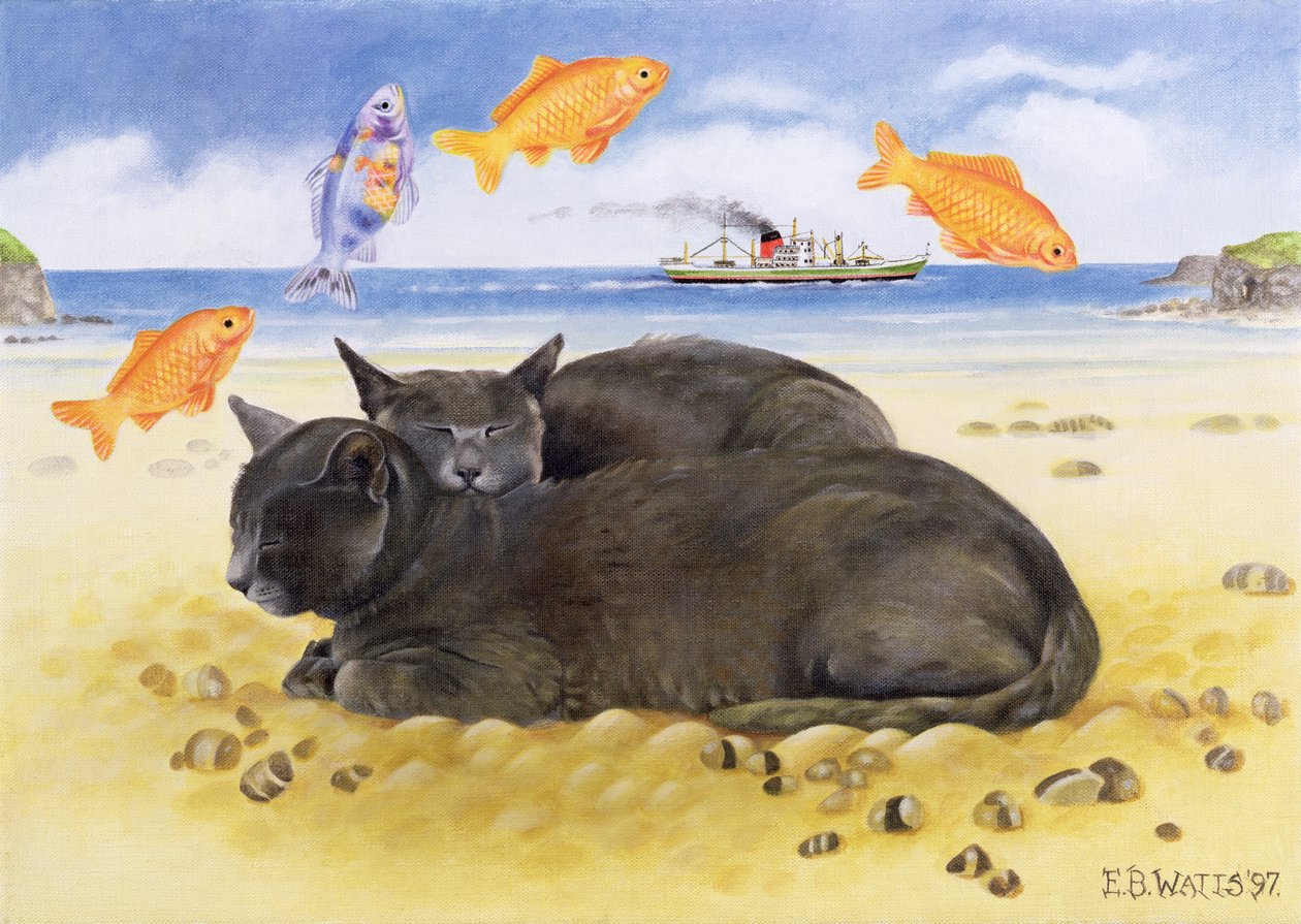 Fish Dreams, 1997 (akryl på lærred) af E.B. Watts